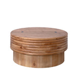 Round Wooden Coffee Table with Hidden Storage - 30.3" Modern Rustic Centerpiece for Living Room , W2729P270752