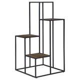 ZUN Rustic Brown and Black 4-Tier Display Shelf B062P153776