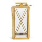 ZUN DEBORAH 14"H STAINLESS STEEL LANTERN 72187.00GLD