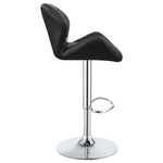 ZUN Chrome and Black Adjustable Bar Stool B062P153527