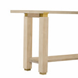 U_Style 62.9" Modern Minimalist Console Table, Solid Wood Entryway Sofa Table with Metal Accents, N711P289140O