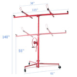 ZUN Drywall Panel Lifter Drywall Panel hoist Jack Lifter Jack Rolling Caster Panel Hoist 11ft red W167683066