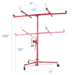 ZUN Drywall Panel Lifter Drywall Panel hoist Jack Lifter Jack Rolling Caster Panel Hoist 11ft red W167683066