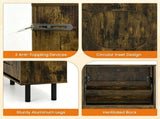 Rustic Brown Narrow Shoe Cabinet 4 FlipUp Hidden Drawers, Slim Freestanding Shoe Organizer 06532041
