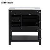 30inch Transitional Style Bathroom Vanity Cabinet Combo with Ceramic Sink,Soft Close Door N729P171882B