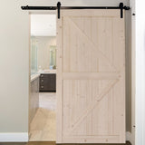 ZUN 42 in. x 84 in. Unfinished Sliding Barn Door with 7FT Barn Door Hardware Kit & Handle ,K Frame,Solid 01587012