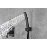 Shower System with rain shower head, hand shower head, water control valve, shower bracket, hose and W2287141510