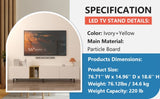 ZUN [Video] TV Console with Big Storage Cabinets, Modern TV Stand with Yellow and Ivory Contrasting W1701P149170