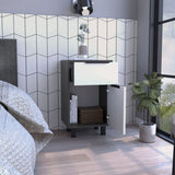 Kaia Z Nightstand , End Table, Side Table One Drawer, One Cabinet, Four Legs, Superior Top -Smokey B07092090