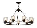 34.25'' Modern 9-Light Black Wagon Wheel Chandelier With Light For Living Dining W5008P468519