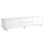 ZUN ON-TREND Cream Style TV Stand with Arched Doors & 2 Drawers for TVs up to 75", Minimalist Media N721P205779K