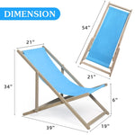 ZUN Beach Sling Patio Chair Set of 2,Wooden Folding Outdoor Chairs for Outside 3 Level Height 83977338