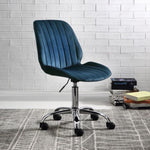 ZUN Twilight Blue and Chrome Swivel Office Chair B062P182760