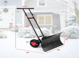 29" x 33" x 44" Blade Snow Shovel with Wheels, 6-Level Handle Tilt & 7-Level Blade Rotation Snow 09318987