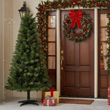 6FT Christmas Tree with 490 Tips Artificial Plant PVC Green Leaf Tree Sturdy 4-Leg Stand for Indoor 13185798