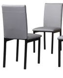 Noyes Faux Leather Seat Metal Frame Dining Chairs, Set of 4, Gray T2574P164525