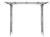 206*41*216cm Iron 16mm Tube Flat Top Courtyard Iron Arch Black 07933223
