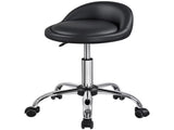 Adjustable Rolling PU Leather Salon Stool, Black 96587054