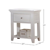 ZUN 1 Drawer and Open Bottom Shelf Wooden Nightstand in White Finish B016P253591