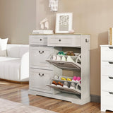 Shoe Storage Cabinet with 2 Drawers, 4 Flip Drawers, Freestanding Shoe Cabinet Organizer with W1120P290633