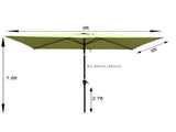 6 x 9ft Patio Umbrella Outdoor Waterproof Umbrella with Crank and Push Button Tilt without flap for 77971072