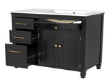 36" Bathroom Vanity with Sink, Ceramic Sink, One Tip-out Drawer, 3 Side Drawers, Adjustable Shelf, N759P284623B