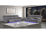 Blanche Grey Console Reclining Loveseat with LED Lights B201P412052