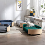 ZUN Scandinavian style Elevated Dog Bed Pet Sofa With Solid Wood legs and Bent Wood Back, Velvet W79460562