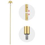 ZUN 2 Pack 6FT Telescoping Indoor Flag Pole Kit Eagle Topper Aluminum Gold Pole with 3x5Ft Embroidered 64117633