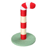 ZUN Christmas Cat Scratching Post, Cute Candy Cane Cat Scratcher with Sisal Scratching Post & Soft 87377269