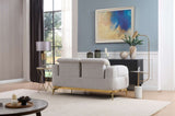 Zoe Modern style Loveseat made with wood and Gold accents in Gray G150109332