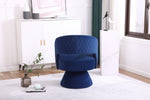 ZUN Swivel Accent Chair Armchair, Round Barrel Chair in Fabric for Living Room Bedroom, Blue 74650903
