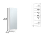 Shoe rack 67" H, five internal Storage Shelves, a mirror, a door, approximate capacity 10 pairs B097132939