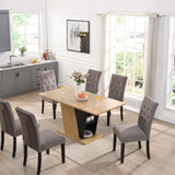 61.81 inch Extendable Dining Table with Built-in Storage, Modern Wooden Table with Sturdy W2317P251946