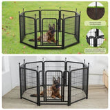 ZUN Dog Playpen 8 Panels 32" Height Heavy Duty Dog Fence Puppy Pen for Large Medium Small Dogs Indoor 88549698