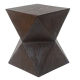 ZUN 14.25" Natural Wood Grain Finish Prismatic Symmetry Concrete Outdoor Side Table with Symmetric N767P192089W