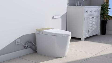 ZUN Smart Toilet with Built-in Bidet Seat, Tankless Toilet with Auto Lid Opening, Closing and Flushing, W1667P238860