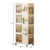 4-Tier Rolling Storage bookcase with Wheels, Large Capacity Storage bins, Mobile Multifunction W2699P184783