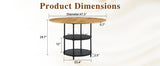 47.3-inch diameter modern splicing circular dining table - double-layer storage, wood and black W1151P428201