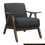 Modern Home Furniture Dark Gray Fabric Upholstered 1pc Accent Chair Cushion Back and Seat Walnut B01172867