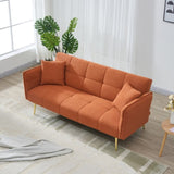70-inch teddy fleece sofabed, convertible futon sofabed with adjustable arms and backrest, modern W2290P257421