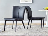 Modern Black PU Chair Set - Two Pieces, The backrest has a vertical and smooth line design.Black W1151P268764