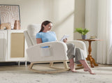 Modern Accent Rocking Chair Rocking Chair with Solid Wood Legs, Upholstered Nursery Glider Rocker, 83695251