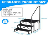RV Step Stool, 3 Step, Hot Tub Steps with Handrail, Portable Pool, 660Lbs Heavy Duty 22602915