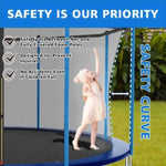 ZUN 8ft Blue Outdoor Toddler Trampoline with Enclosure Safety Net Jumping Fun Trampoline, heavy-duty 06210990