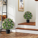 2 Pack Lifelike Artificial Potted Plants - Purple 85748431