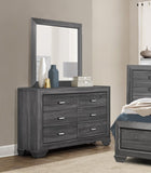 ZUN Wooden Bedroom Furniture Gray Finish 1pc Dresser of 6x Drawers Contemporary Design Rustic Aesthetic B011118703