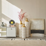 Floor metal vase modern style decoration droplet shaped white metal vase 3-piece set gorgeous W2796P255601