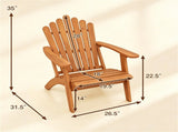 Natural Finish Adirondack Furniture Set of 2 Chairs & 1 Side Table, Heavy Duty 400LBS Capacity 68140704