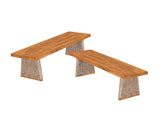 Outdoor Acacia Wood Bench,Teak Finish Brown Wicker N773P286715B